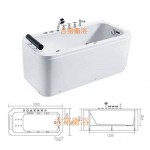 BHLB0623 雙系統壓克力獨立式按摩浴缸含五件式浴缸龍頭150*75.5cm