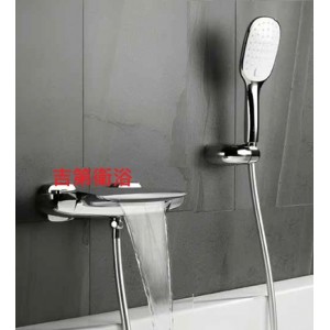 0568410溫控瀑布浴用龍頭-黑色/鉻色/槍灰色