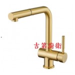 80193MAG 不鏽鋼霧面毛絲金不沾指紋伸縮廚房龍頭