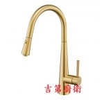 80195MAG不銹鋼二段式伸縮廚房龍頭霧面毛絲金