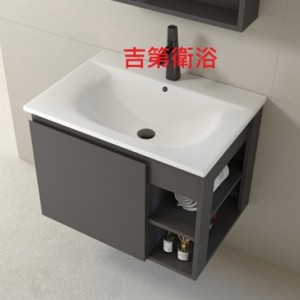 03272S一體磁盆+不鏽鋼浴櫃+右or左開放櫃 w70*d50cm 