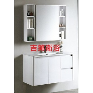 100cm不鏽鋼防水櫃+緩衝抽屜*2組+一體瓷盆w100.5*d46*h57cm特價 $25000