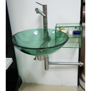 TWM 040玻璃盆龍頭組+玻璃置物櫃一組特價$9000元