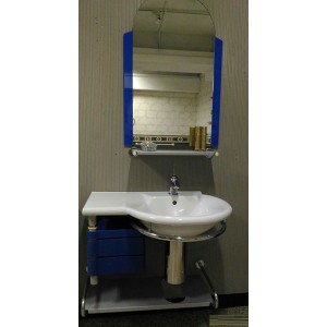 80cm 義大利原裝進口GLOBO進口一體磁盆w80*d50cm+五金組件+面盆龍頭+鏡子