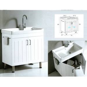 180108030陶瓷洗衣槽防水櫃組w60cm~w80cm